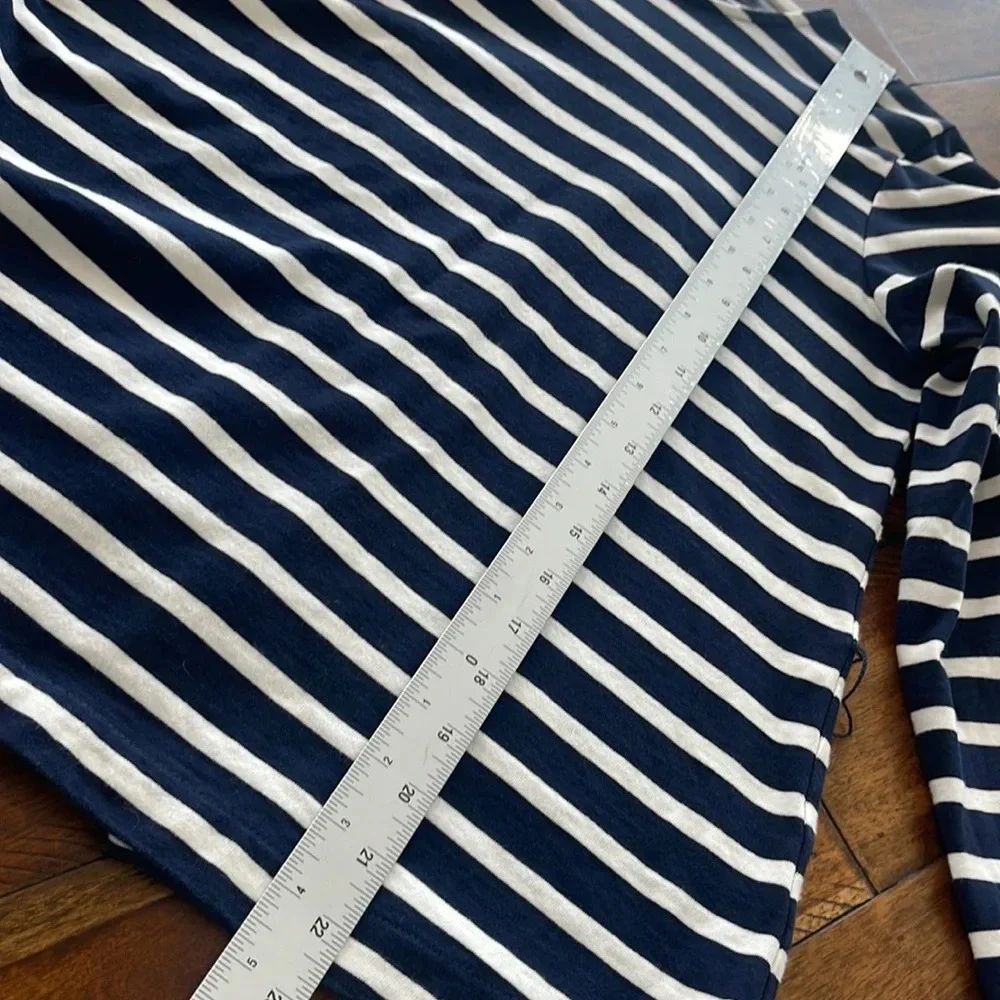 J.Crew Striped belted crossback top navy white OPEN Back cotton size small - Picture 9 of 12